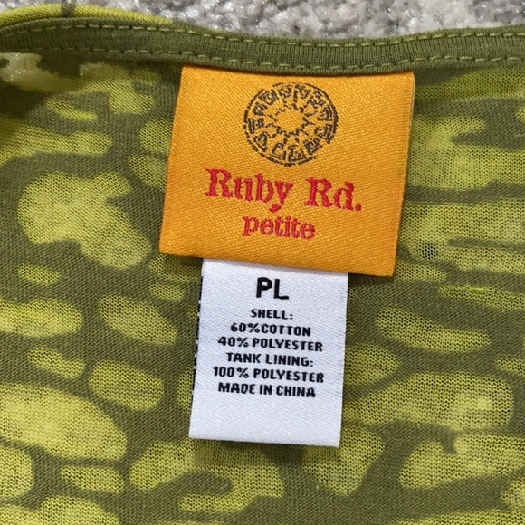 Ruby Rd Petite Large Camo Bling 3:4 Top & Tank - Picture 4 of 6